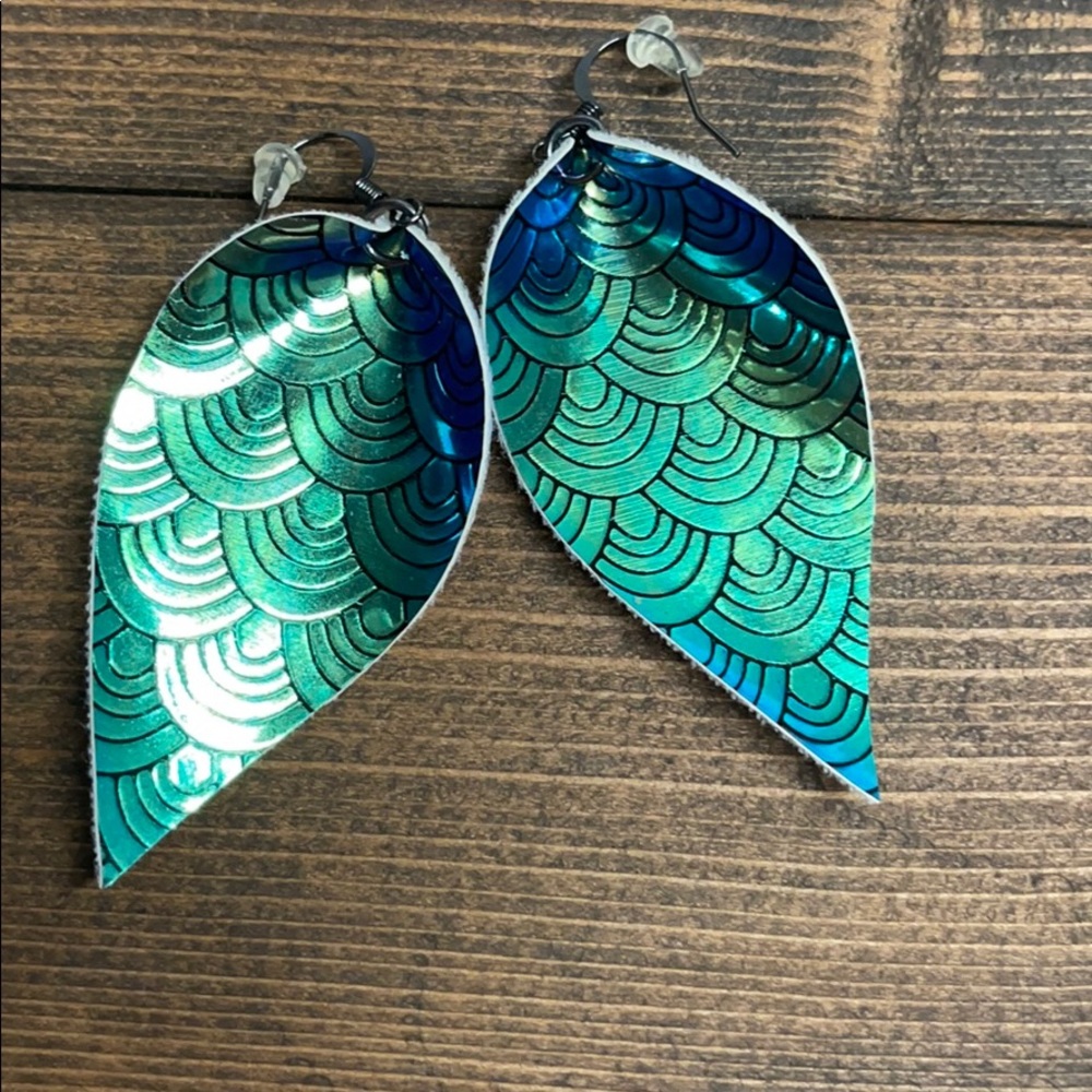 Faux leather earrings